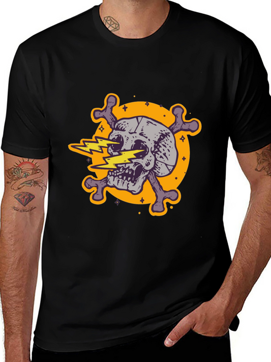 Skull & Crossbones Graphic Tee - Electric Design