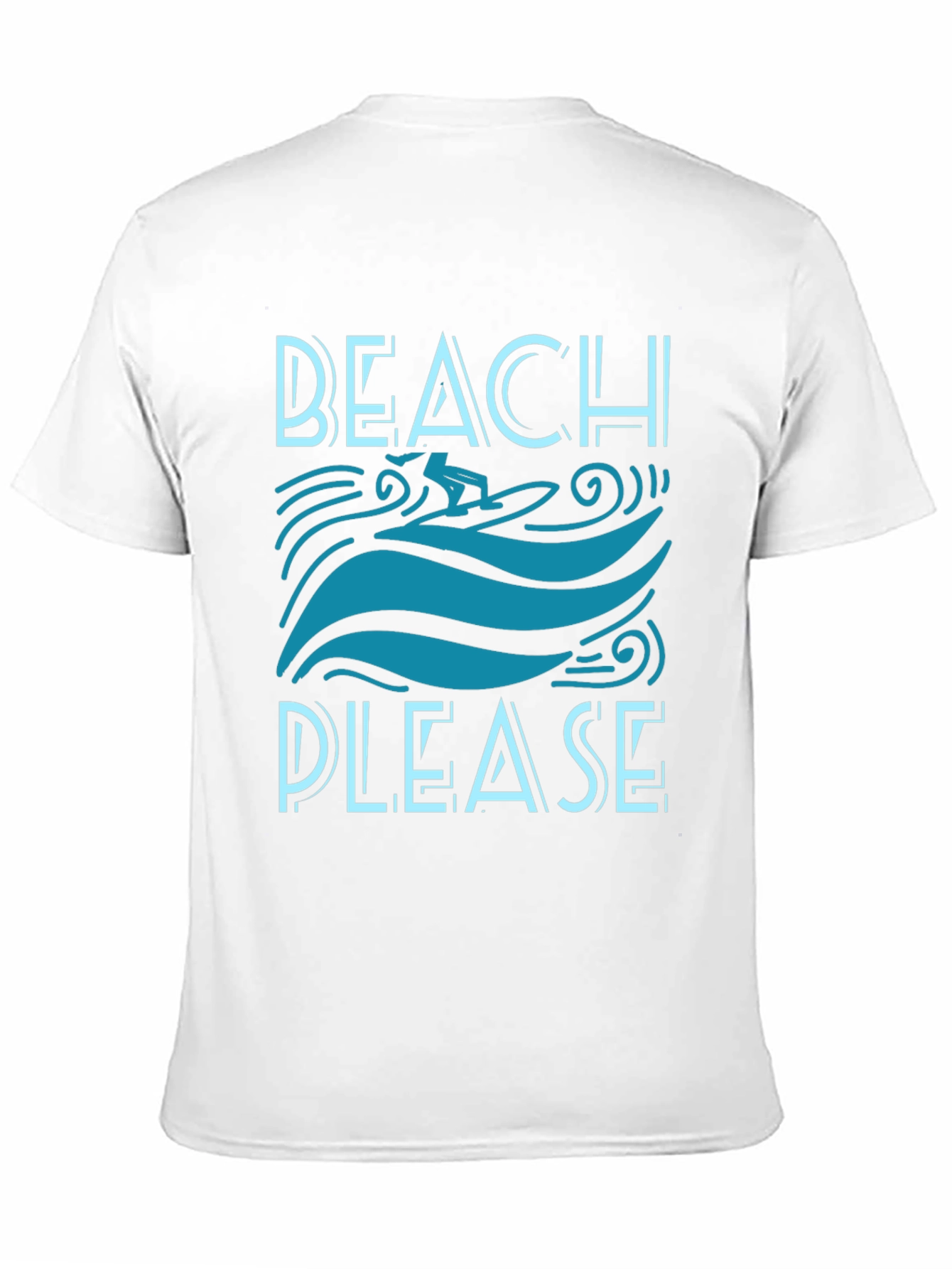 Beach Please Graphic Tee - Black Cotton T-Shirt