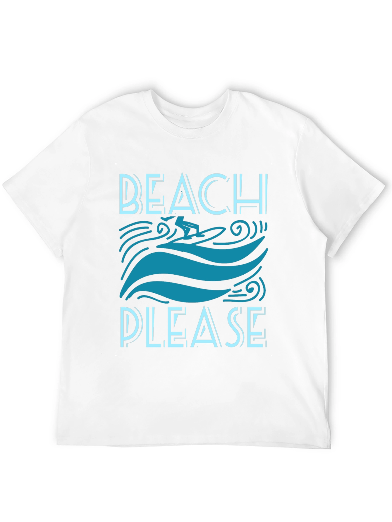 Beach Please Graphic Tee - Black Cotton T-Shirt