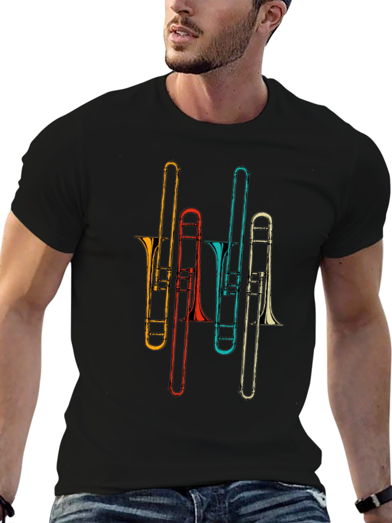 Retro Trombone Music T-Shirt