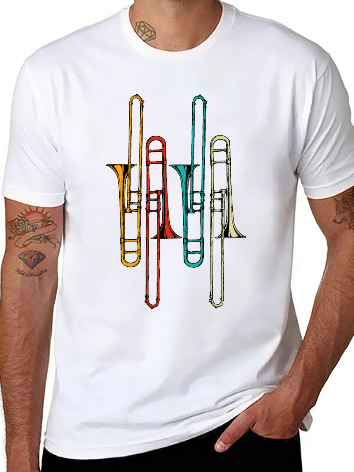 Retro Trombone Music T-Shirt
