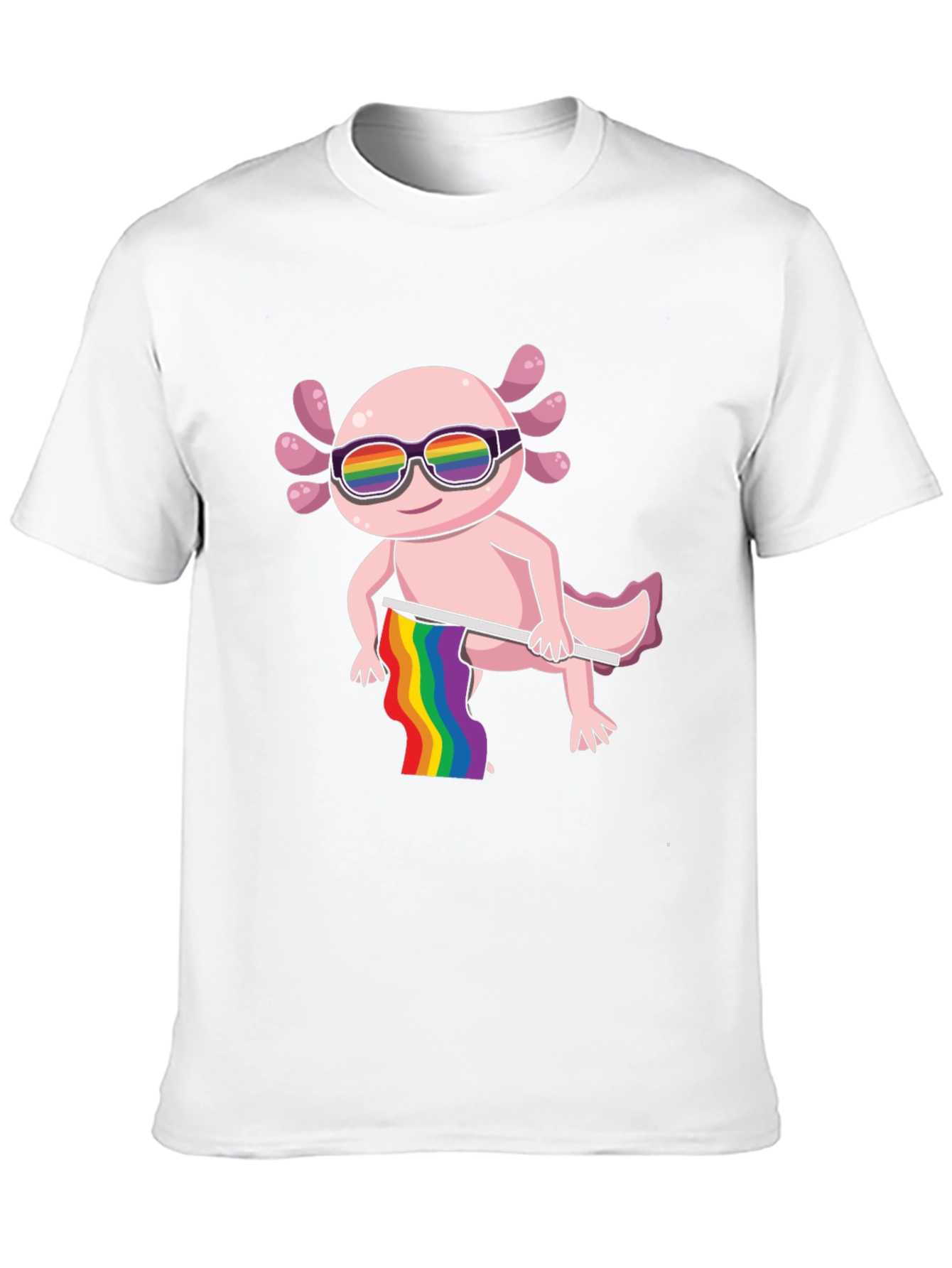 Axolotl Pride T-Shirt - LGBTQ+ Rainbow Design