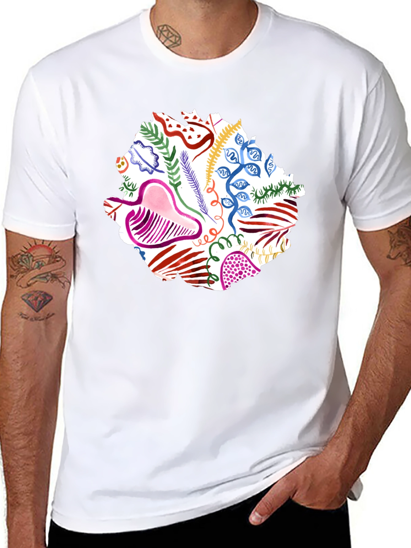 Abstract Art Print Black Tee