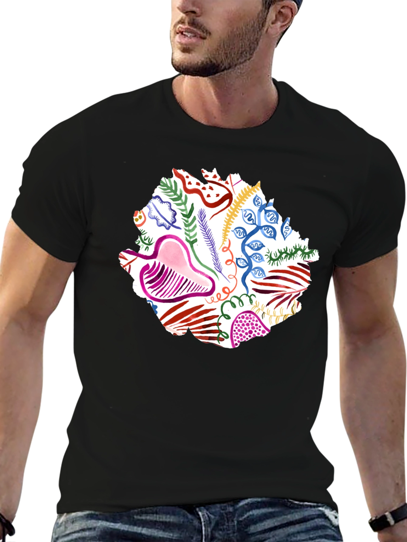 Abstract Art Print Black Tee