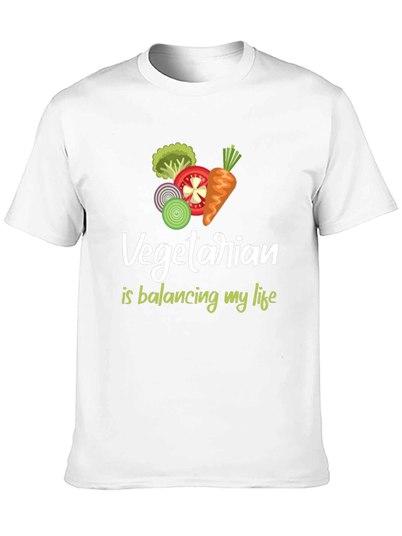 Vegetarian Balancing Life Black T-Shirt