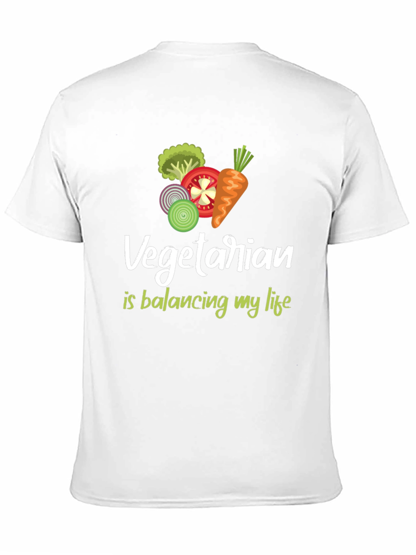 Vegetarian Balancing Life Black T-Shirt