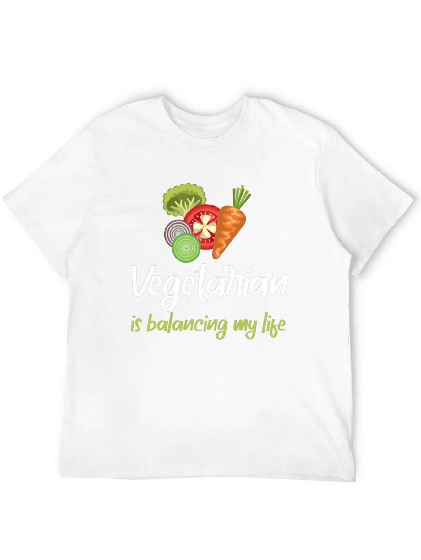 Vegetarian Balancing Life Black T-Shirt