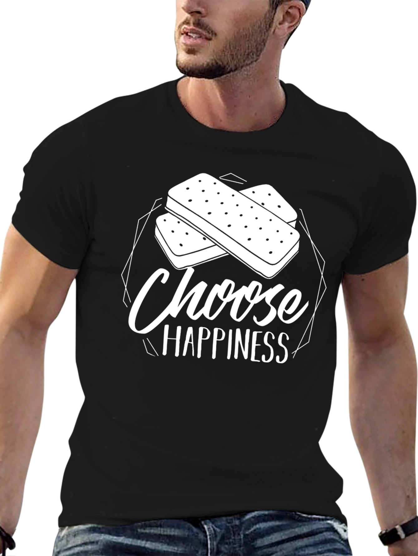 Choose Happiness Ice Cream Sandwich Graphic Tee
