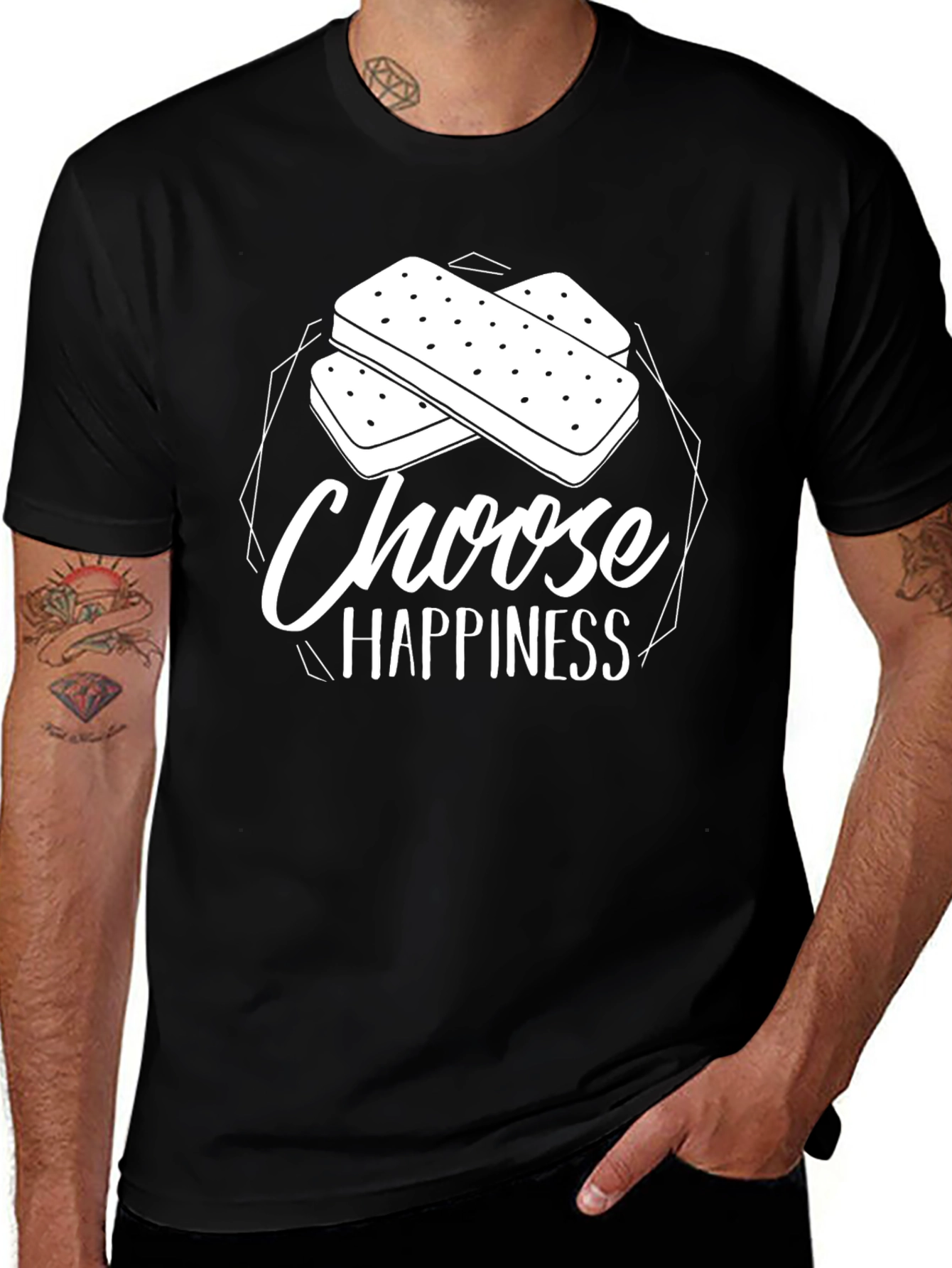 Choose Happiness Ice Cream Sandwich Graphic Tee