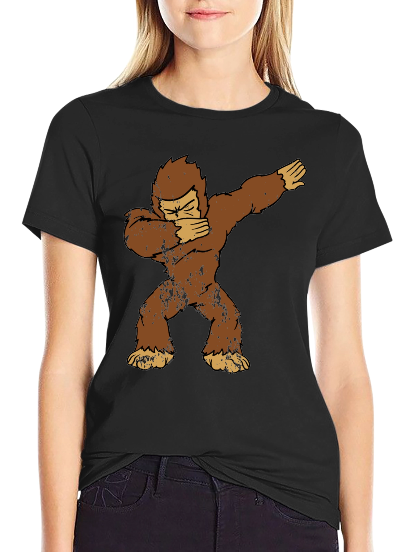 Dabbing Bigfoot Graphic Tee - Mens Black T-Shirt
