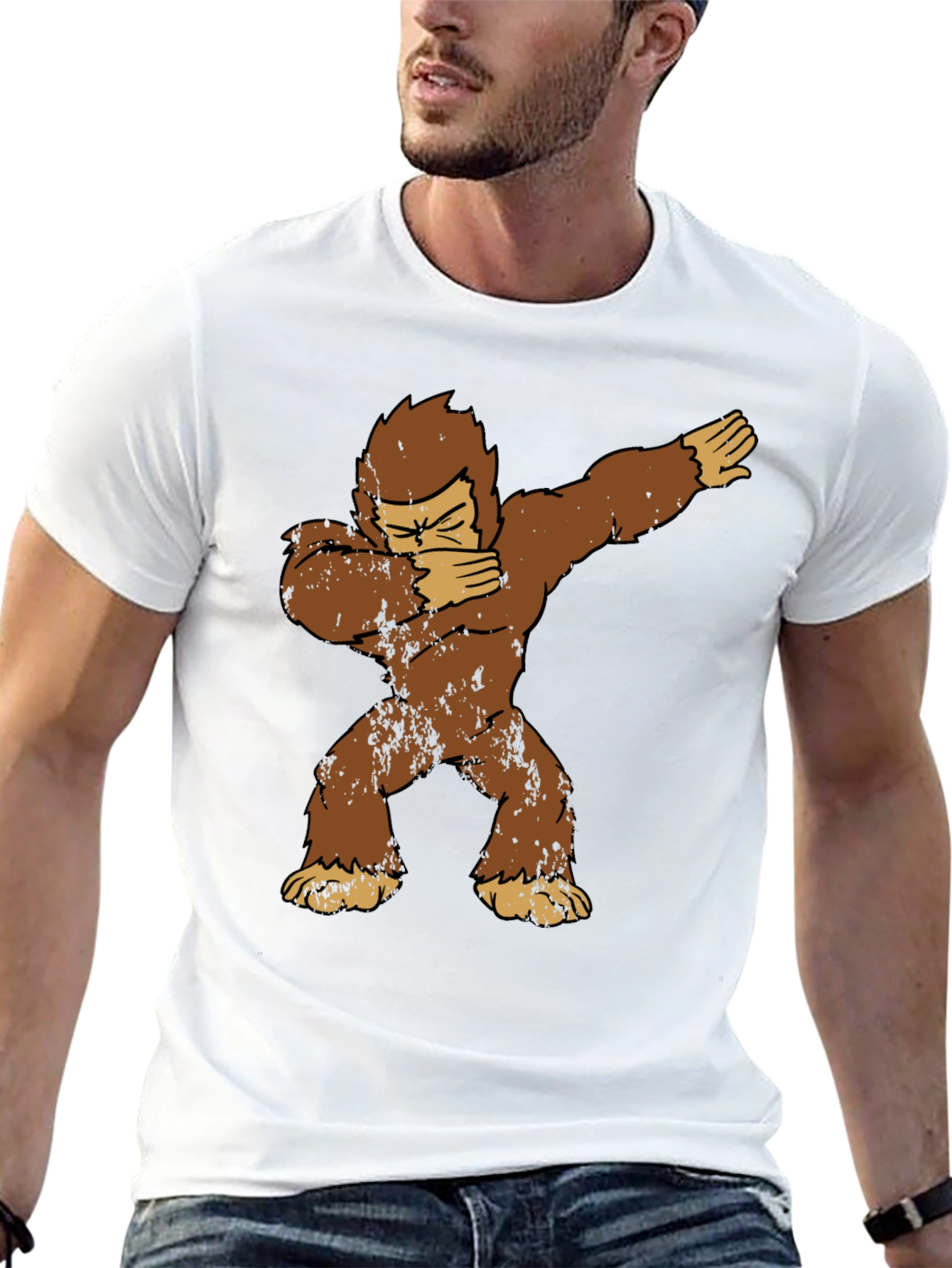 Dabbing Bigfoot Graphic Tee - Mens Black T-Shirt