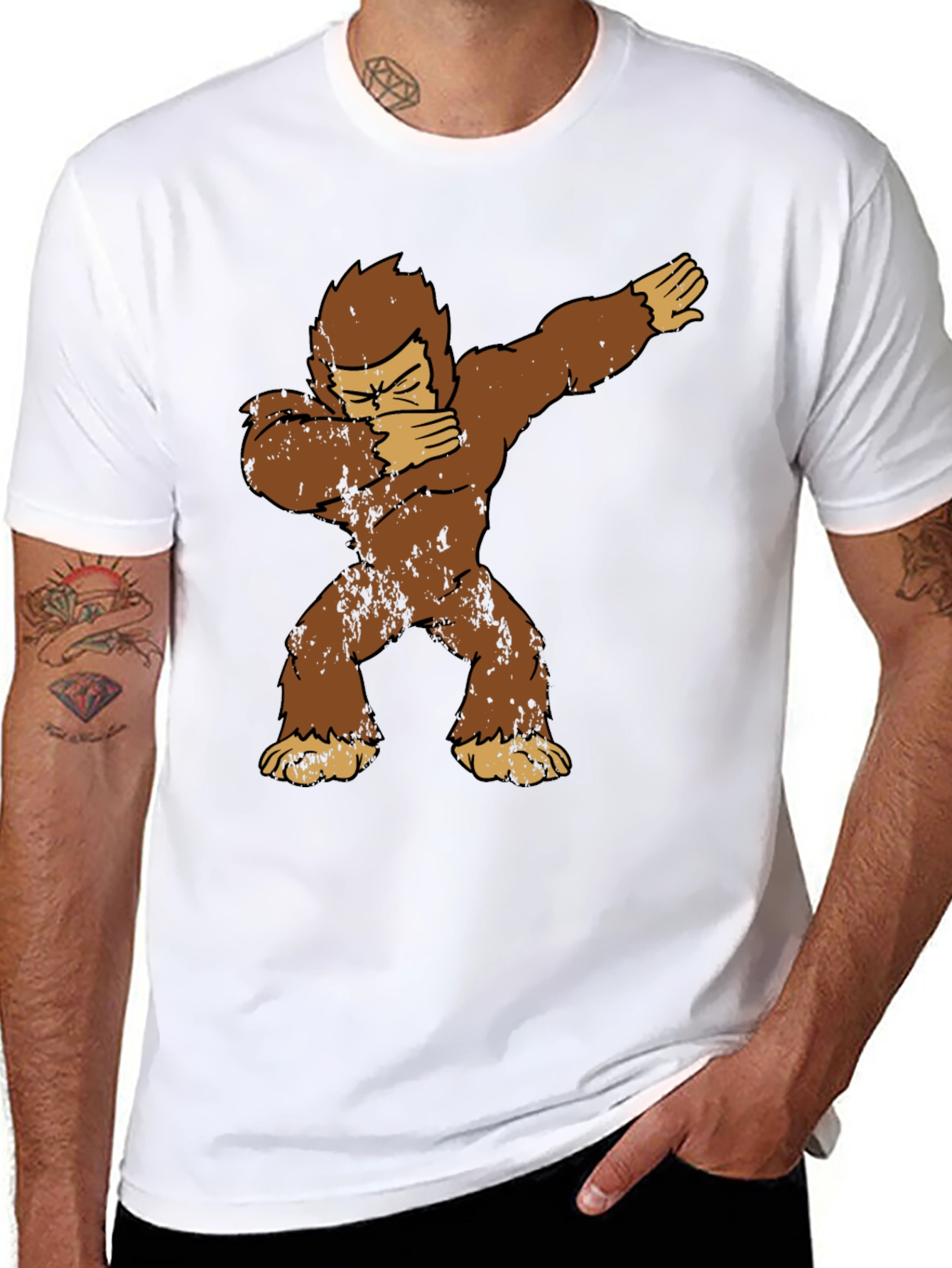 Dabbing Bigfoot Graphic Tee - Mens Black T-Shirt