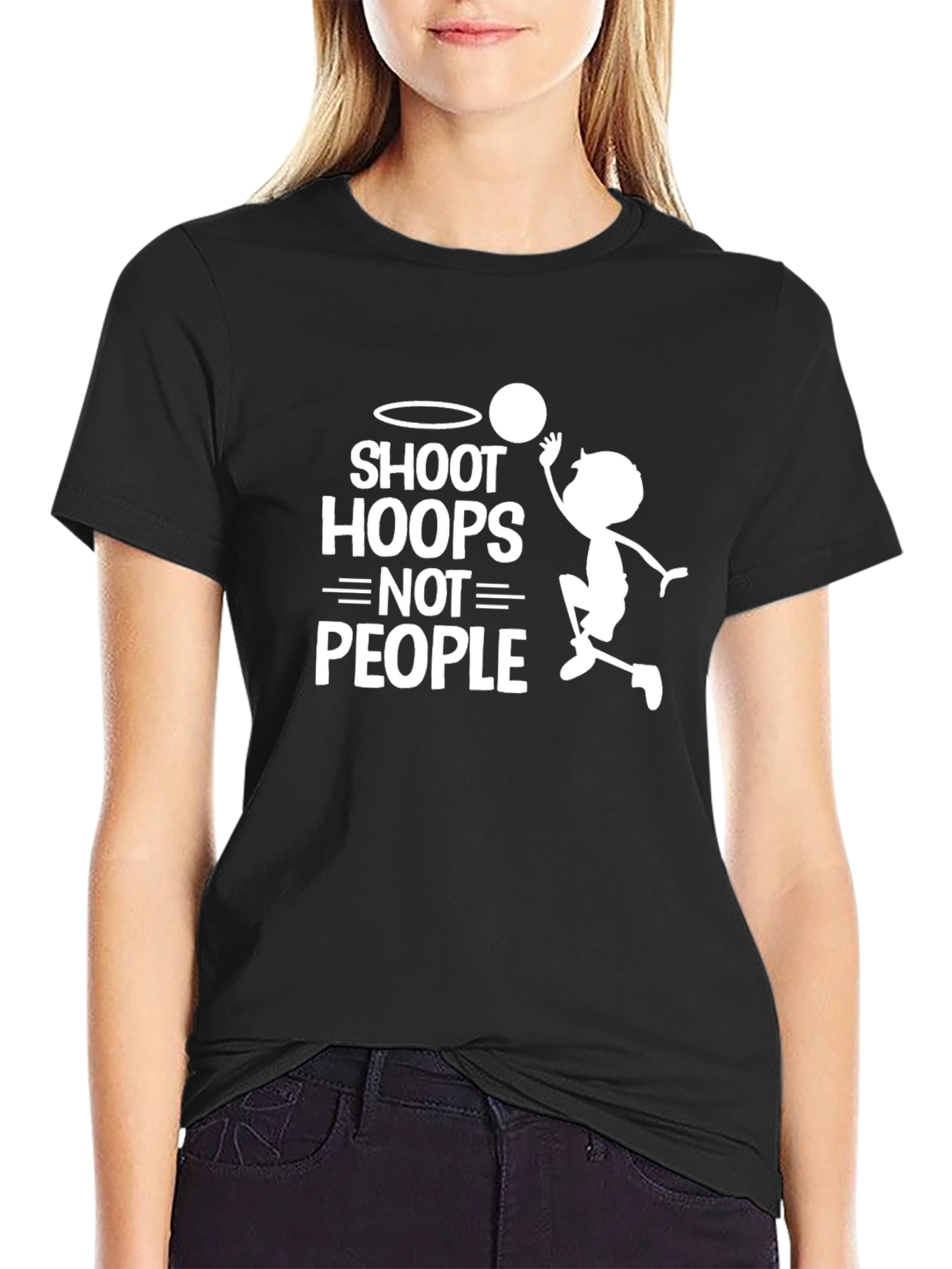 Shoot Hoops Not People Graphic T-Shirt