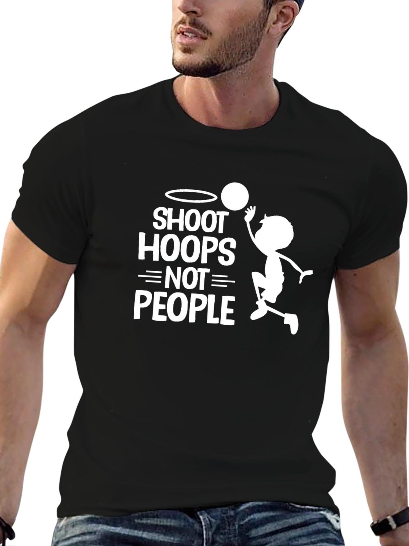Shoot Hoops Not People Graphic T-Shirt