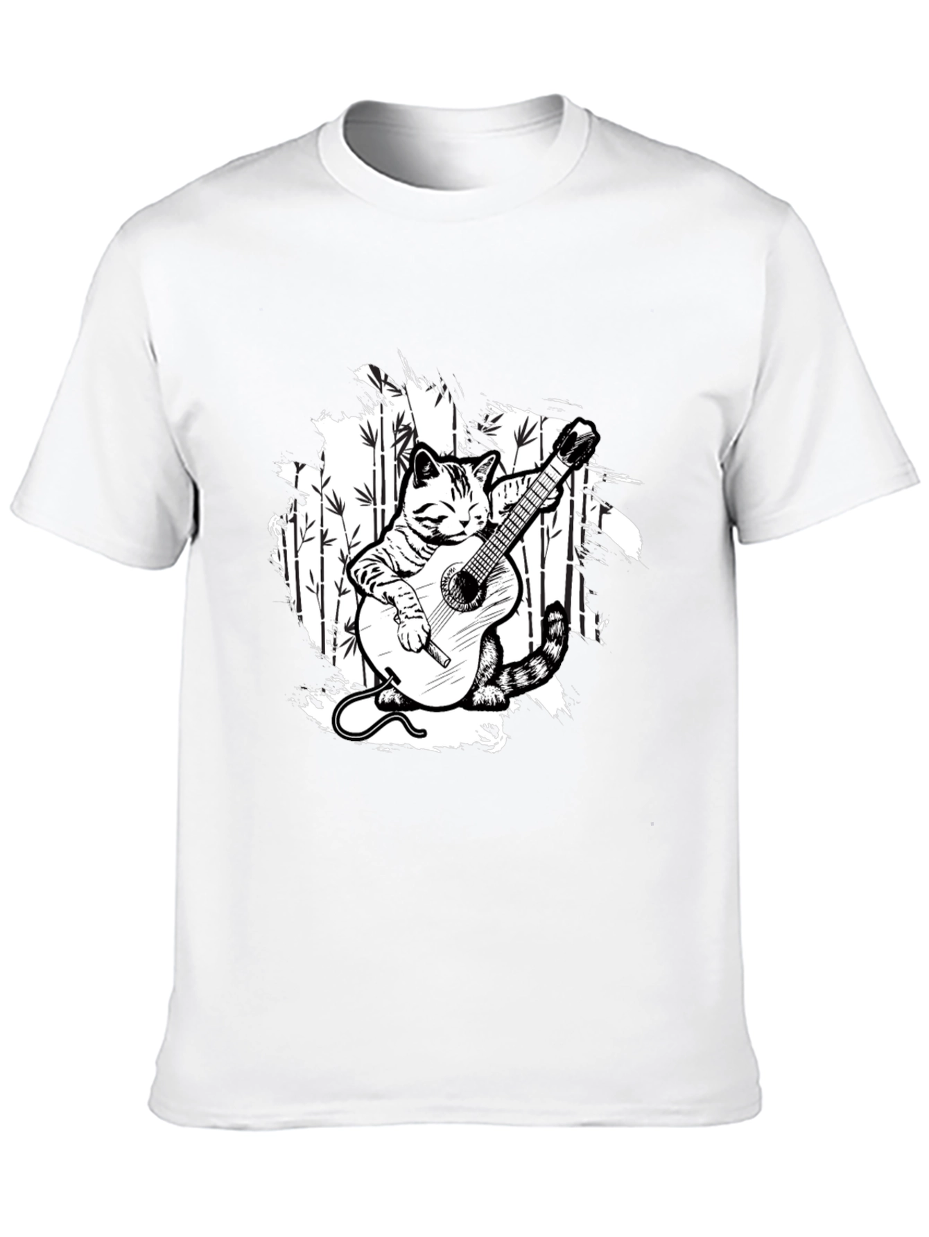Cat Guitarist T-Shirt - Musical Feline Tee