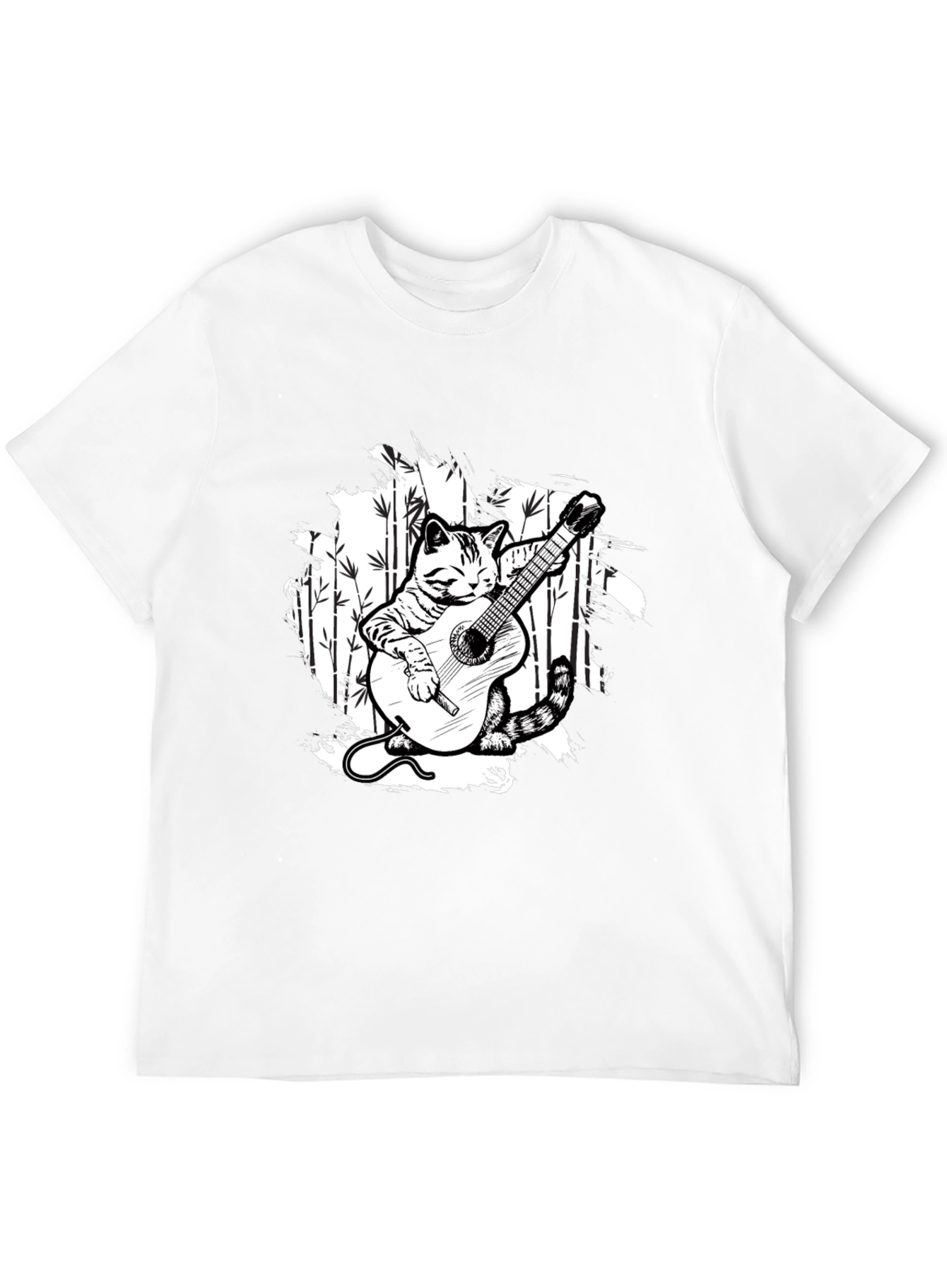 Cat Guitarist T-Shirt - Musical Feline Tee