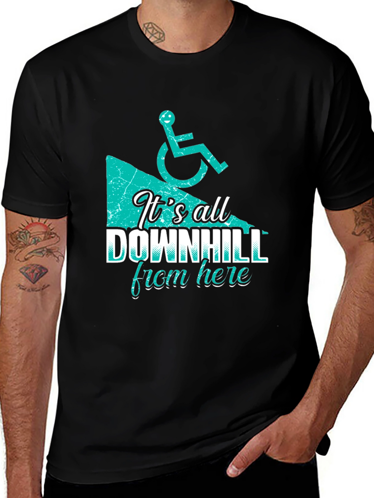 Its All Downhill From Here - Funny T-Shirt