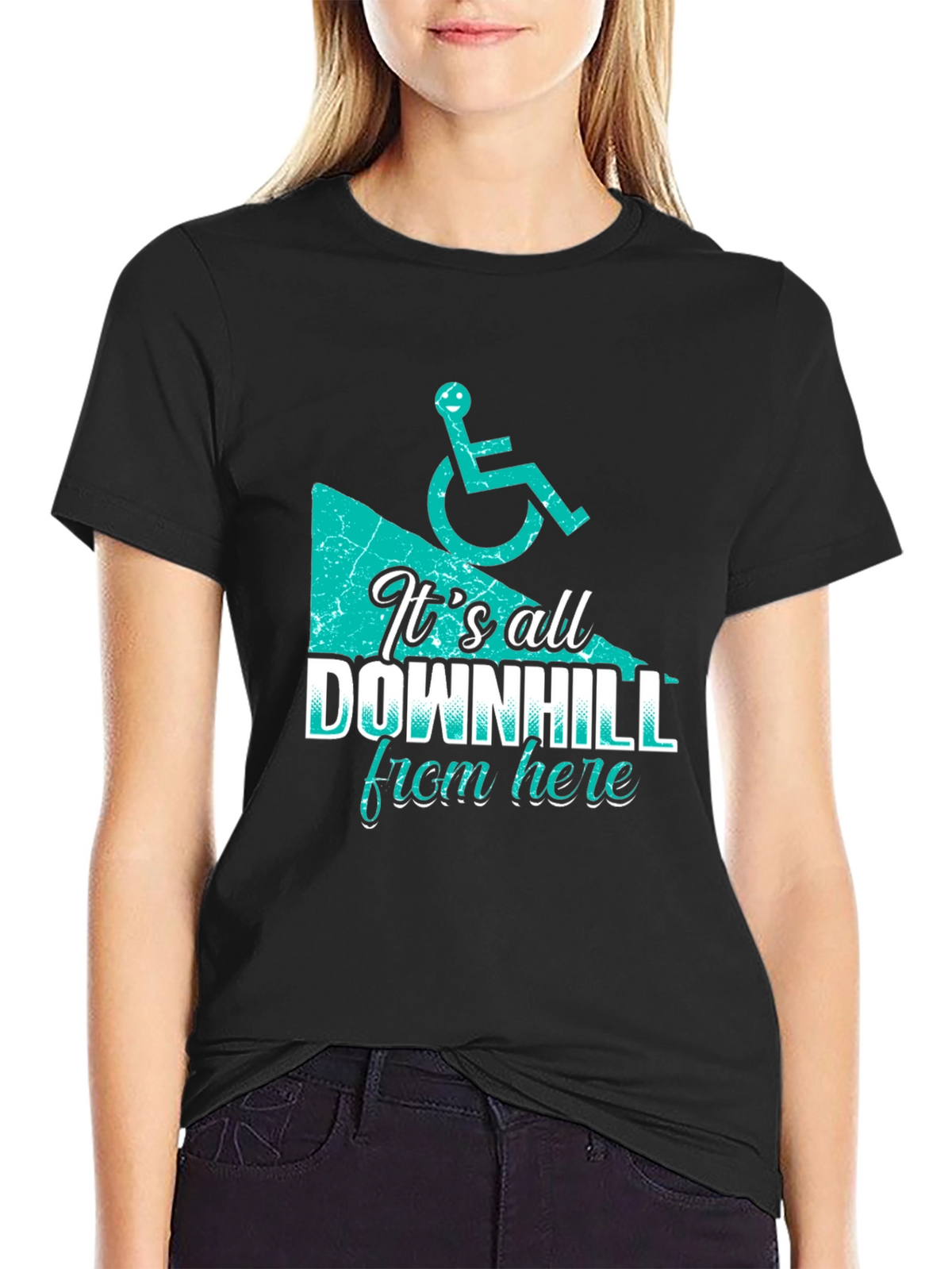 Its All Downhill From Here - Funny T-Shirt
