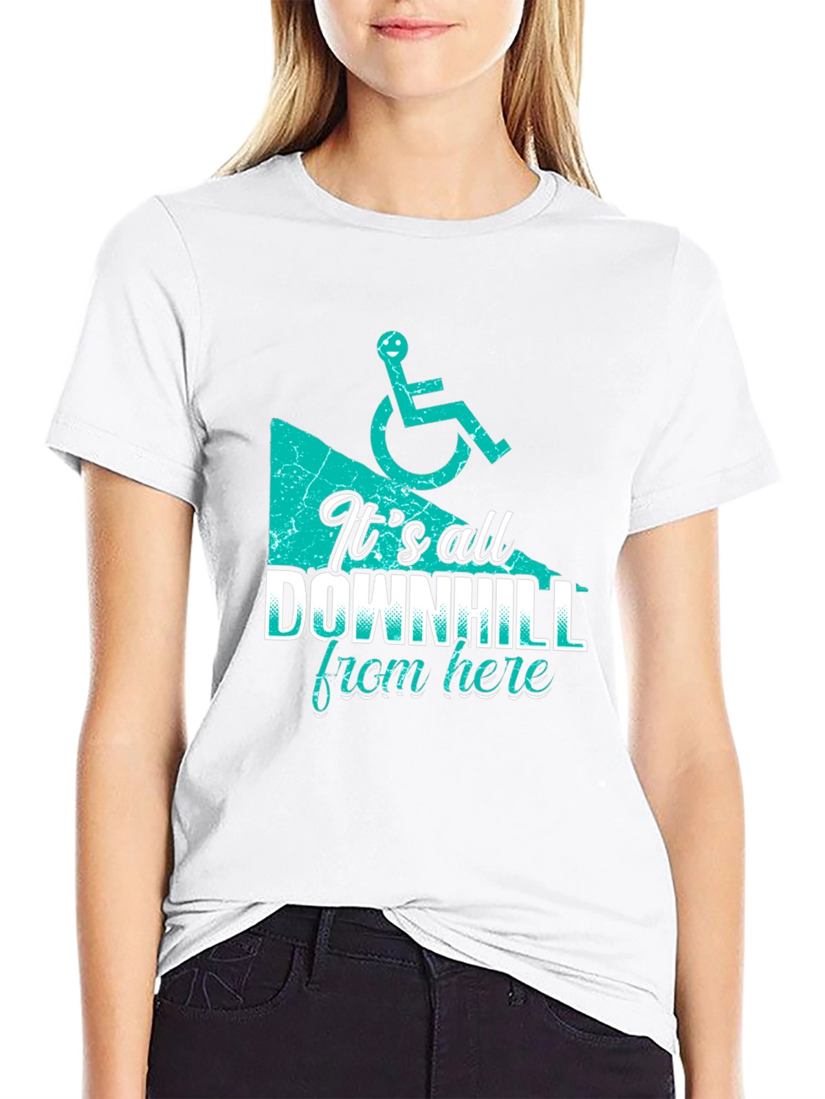 Its All Downhill From Here - Funny T-Shirt