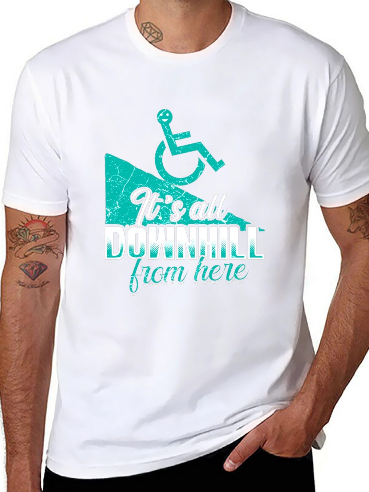 Its All Downhill From Here - Funny T-Shirt