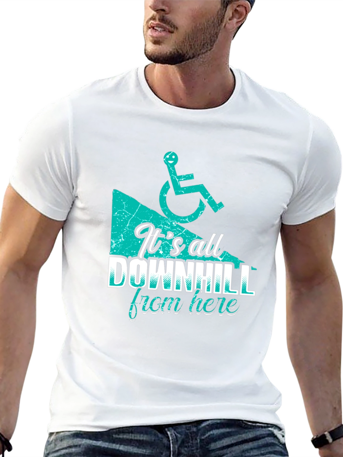 Its All Downhill From Here - Funny T-Shirt
