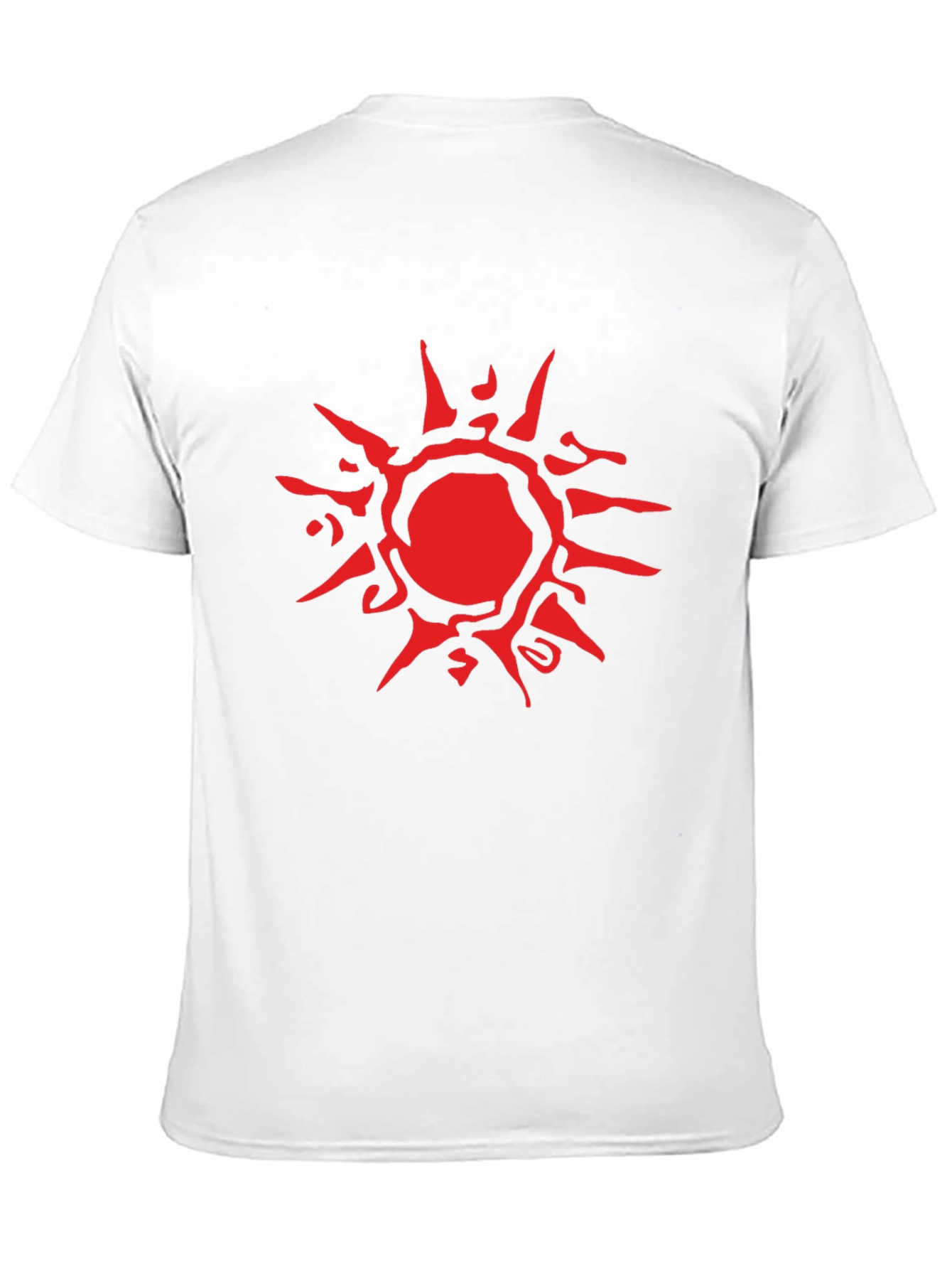 Abstract Red Sun Graphic Black T-Shirt