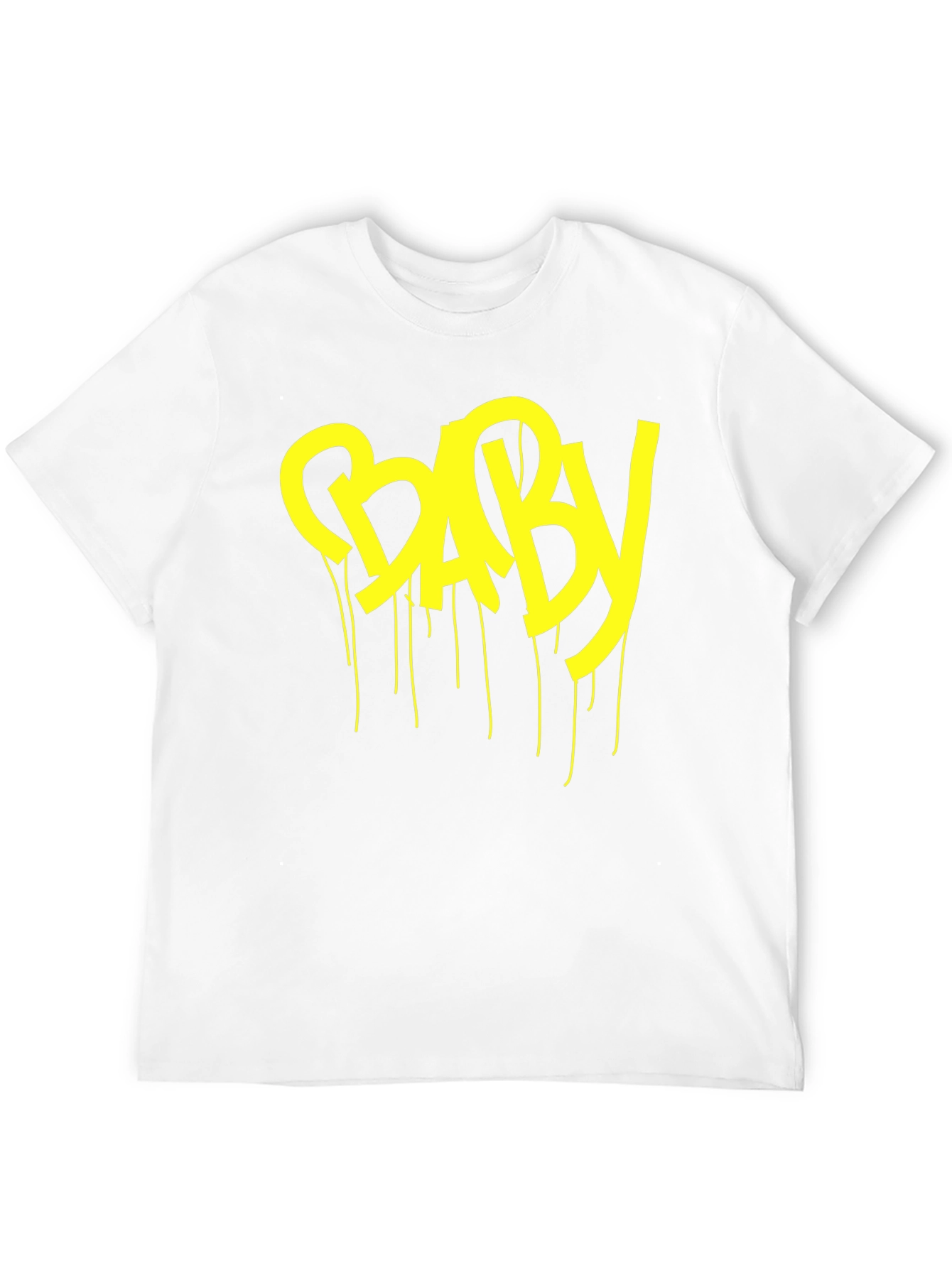 Yellow BABY Drip Graphic Black T-Shirt