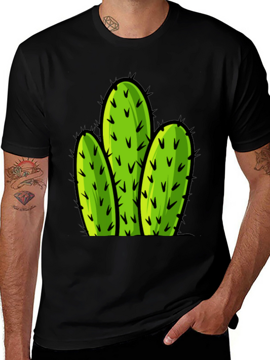 Cactus Graphic Tee - Black Cotton T-Shirt