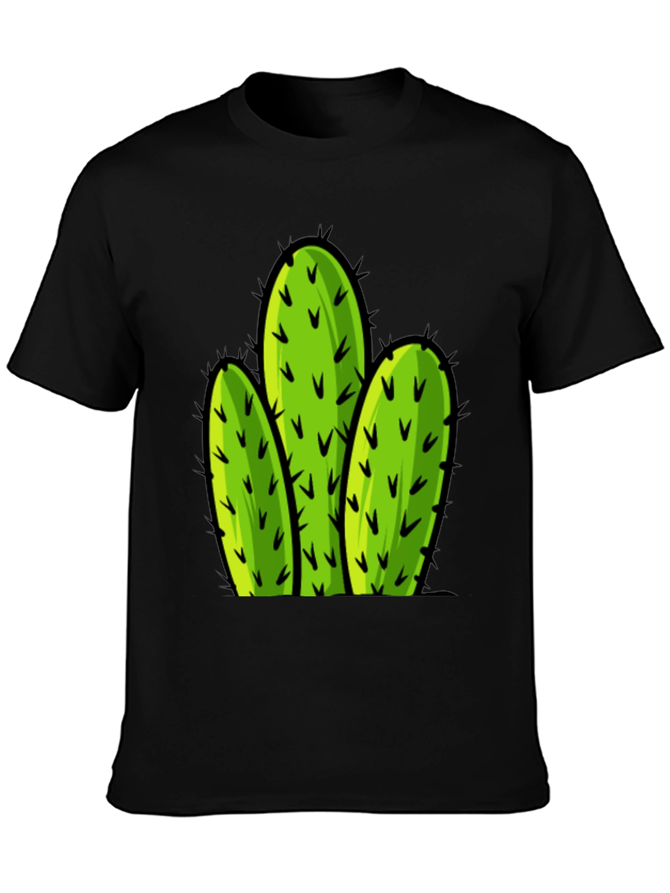 Cactus Graphic Tee - Black Cotton T-Shirt