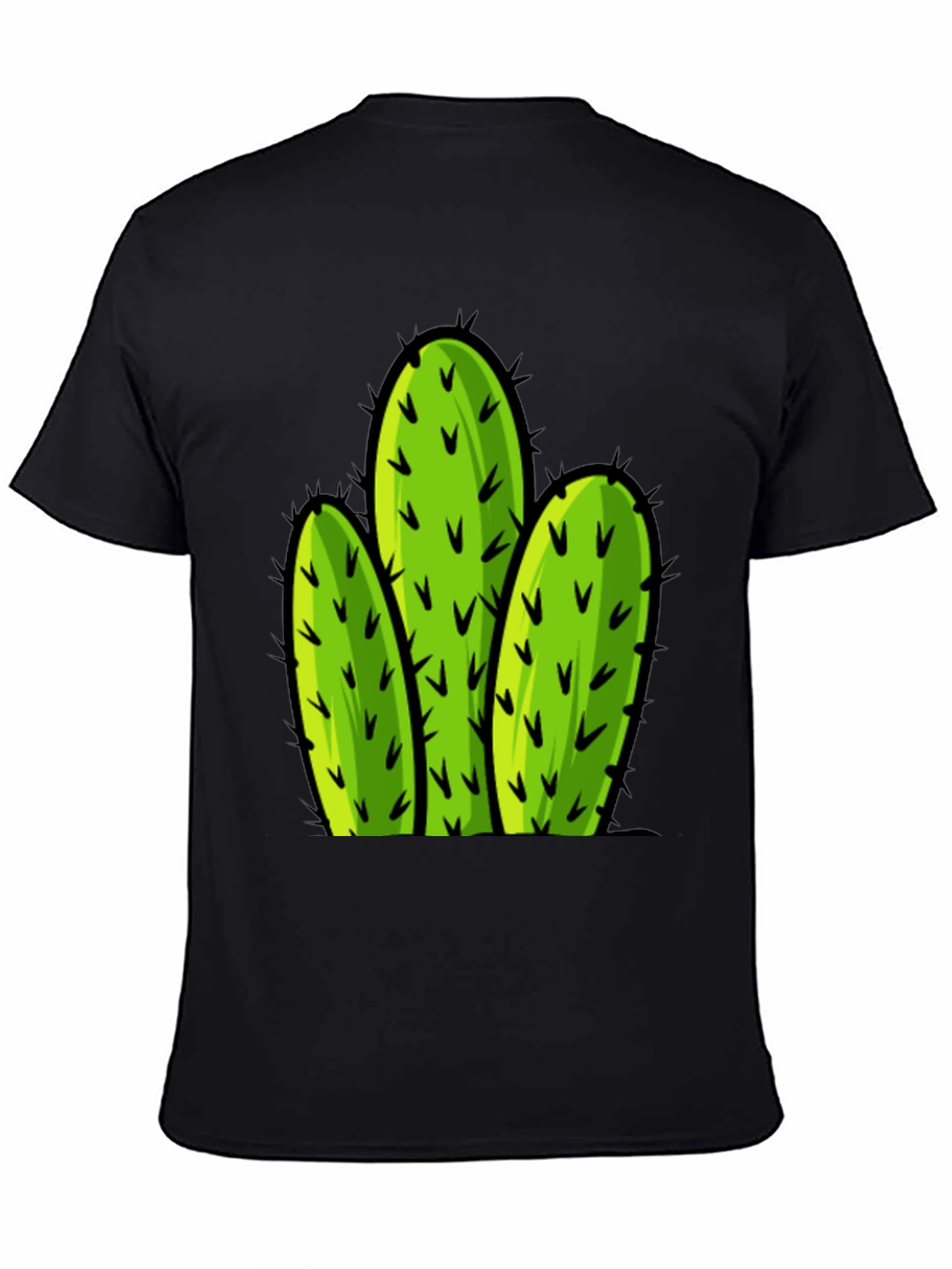 Cactus Graphic Tee - Black Cotton T-Shirt