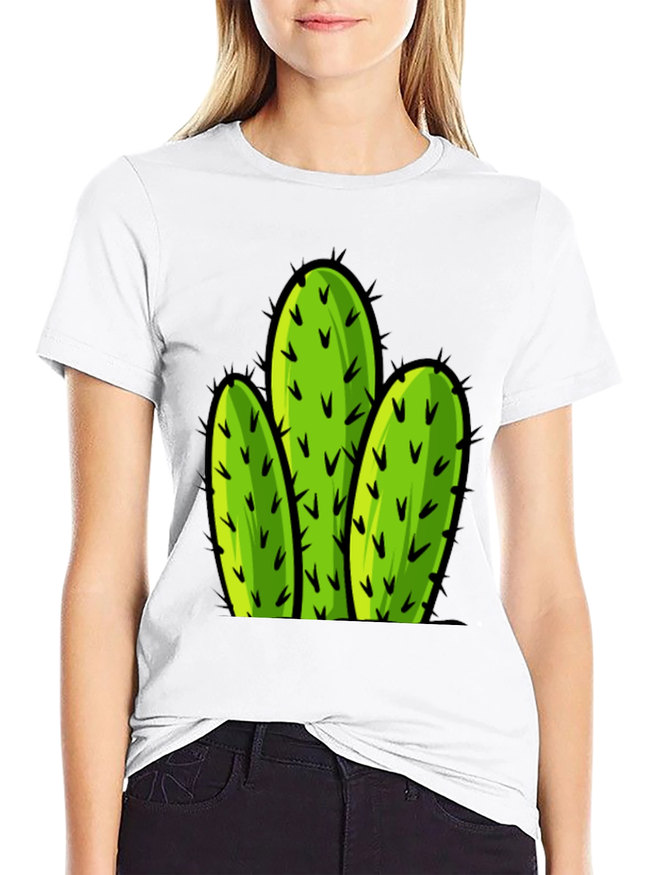 Cactus Graphic Tee - Black Cotton T-Shirt