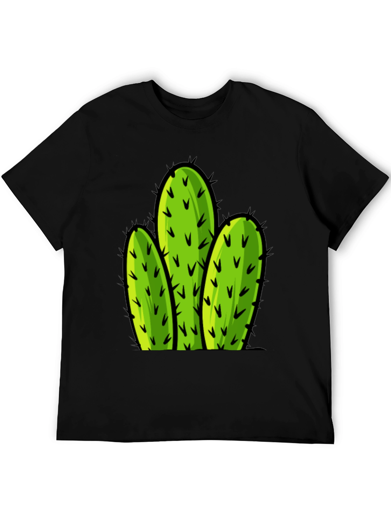 Cactus Graphic Tee - Black Cotton T-Shirt