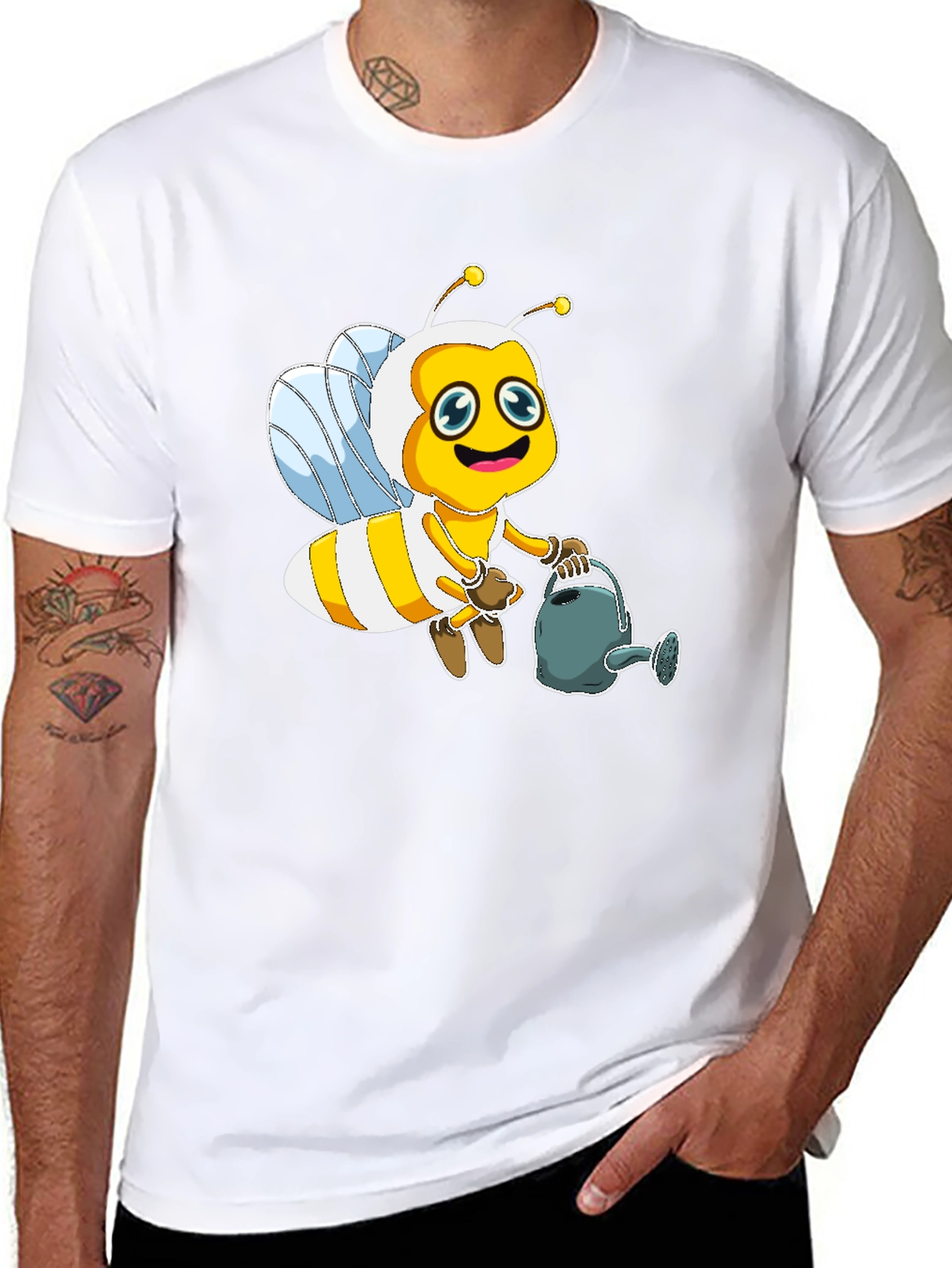Cute Bee Graphic Tee - Unisex Black T-Shirt