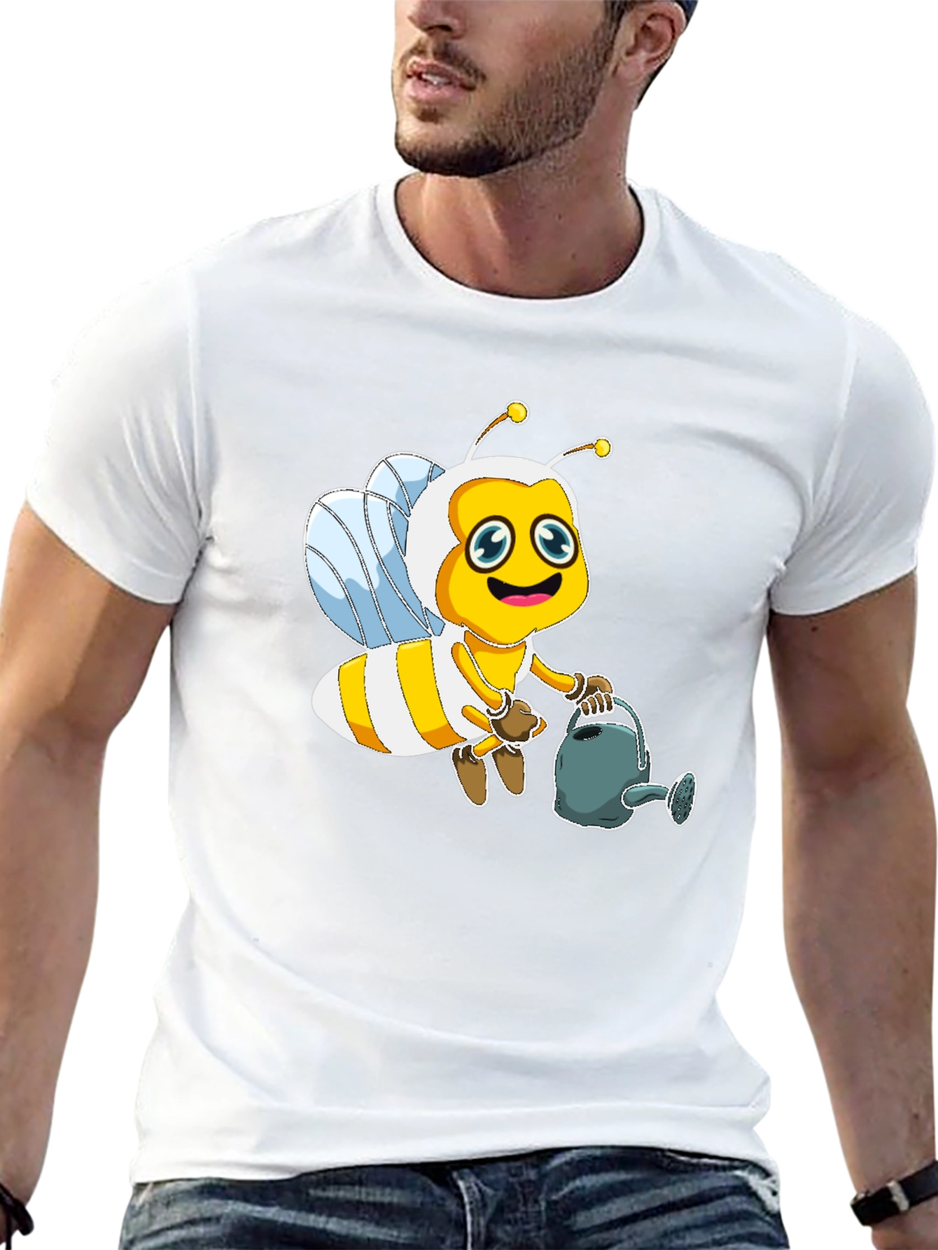 Cute Bee Graphic Tee - Unisex Black T-Shirt