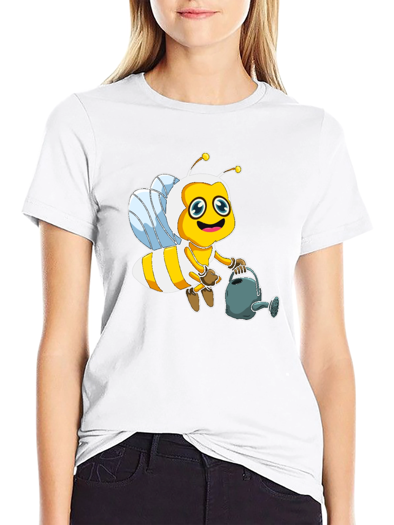 Cute Bee Graphic Tee - Unisex Black T-Shirt