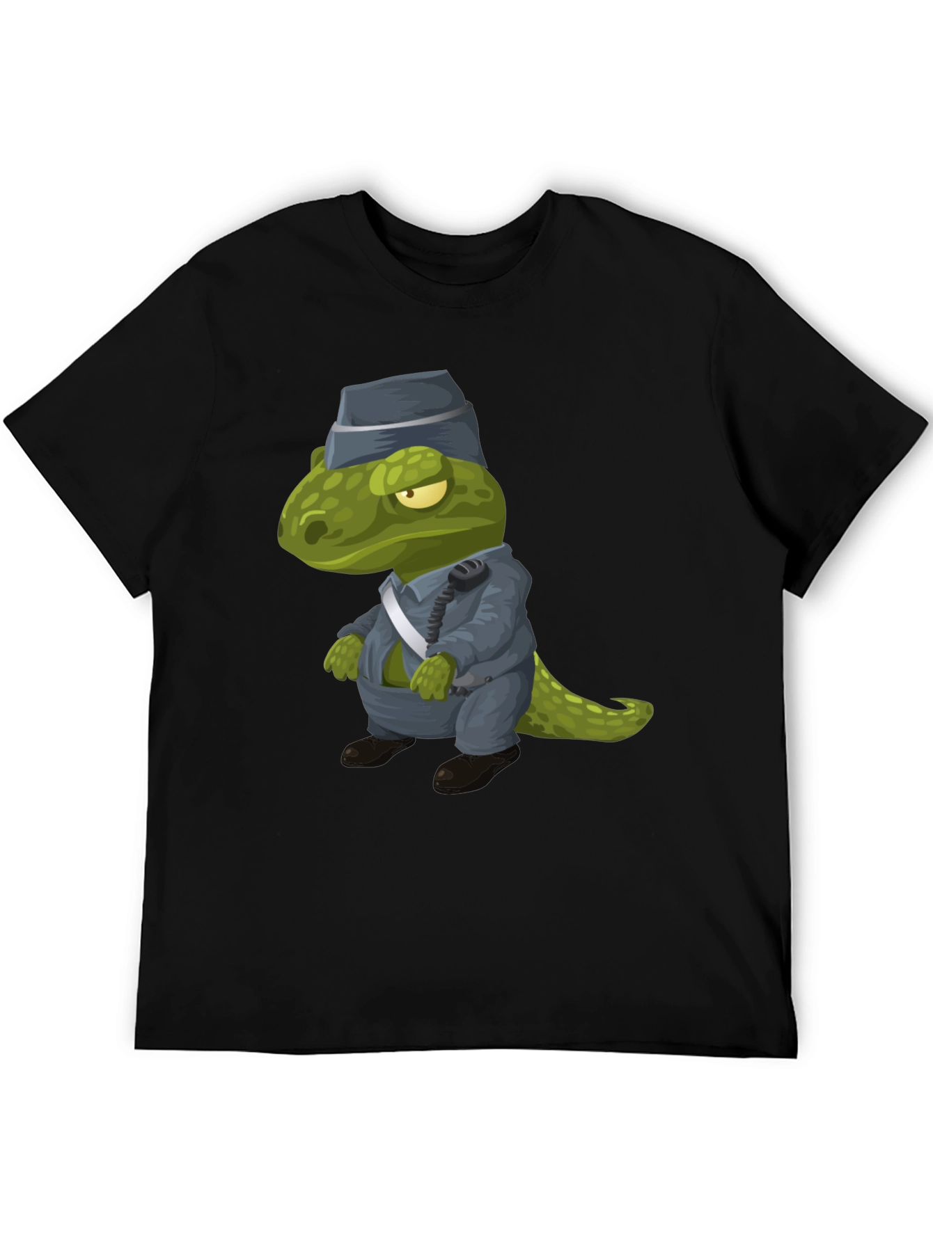 Dino Cop T-Shirt - Cartoon Dinosaur Police Officer Tee