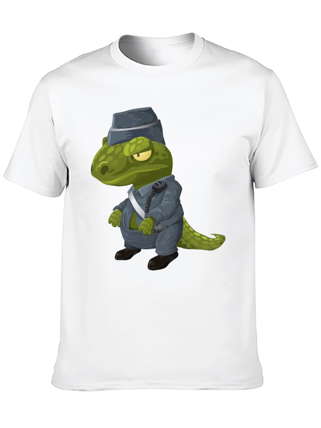 Dino Cop T-Shirt - Cartoon Dinosaur Police Officer Tee