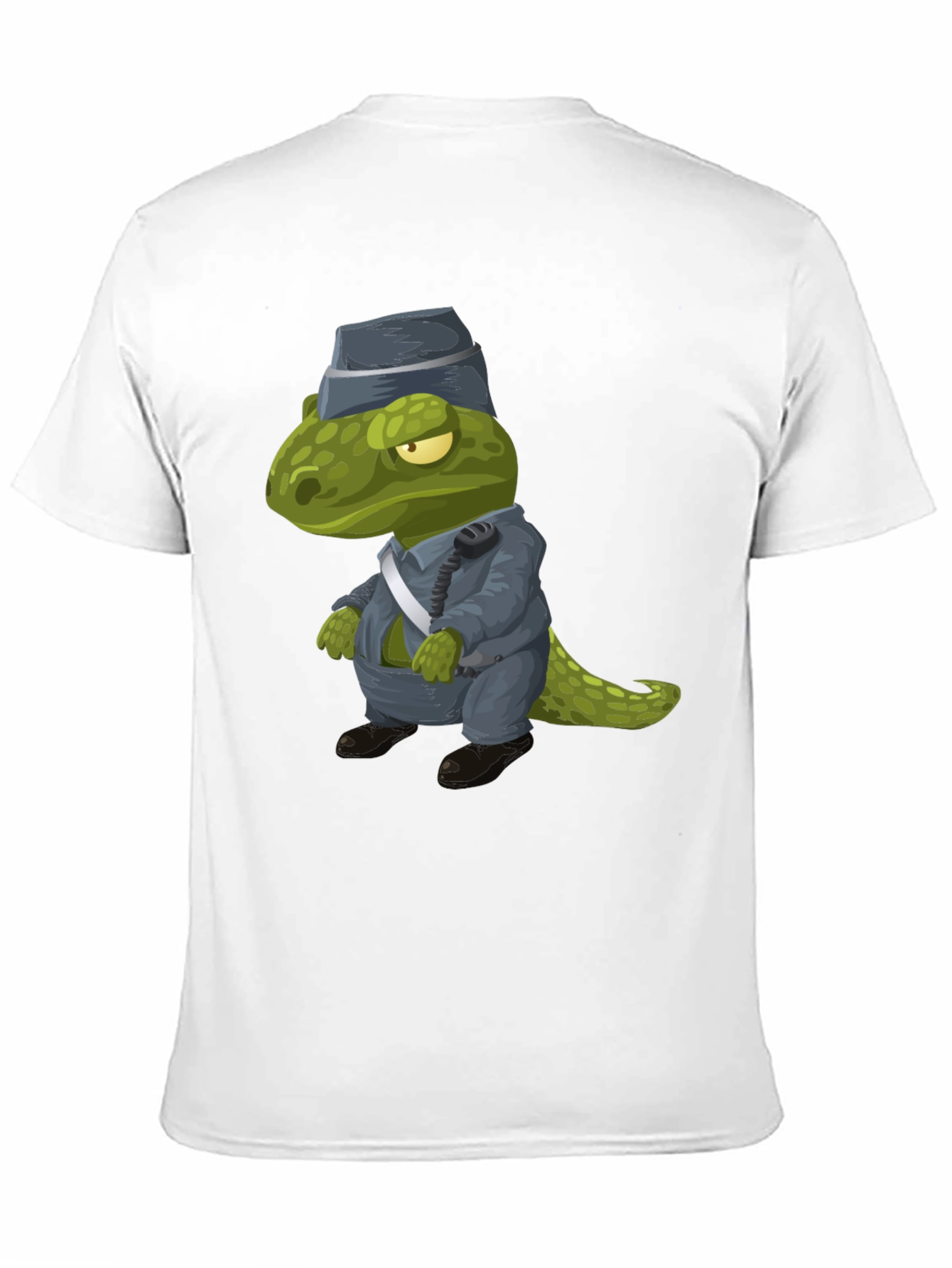 Dino Cop T-Shirt - Cartoon Dinosaur Police Officer Tee
