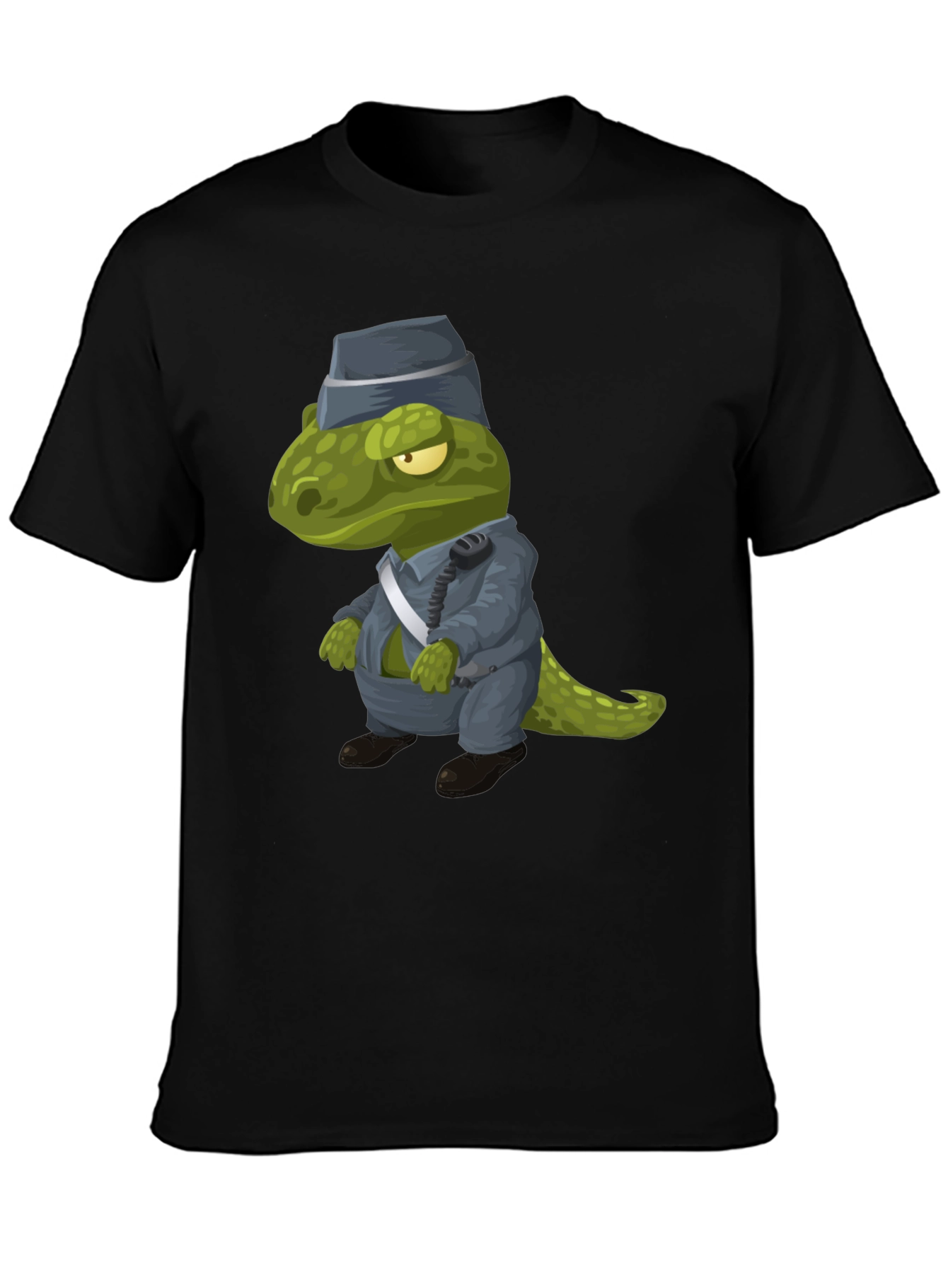 Dino Cop T-Shirt - Cartoon Dinosaur Police Officer Tee