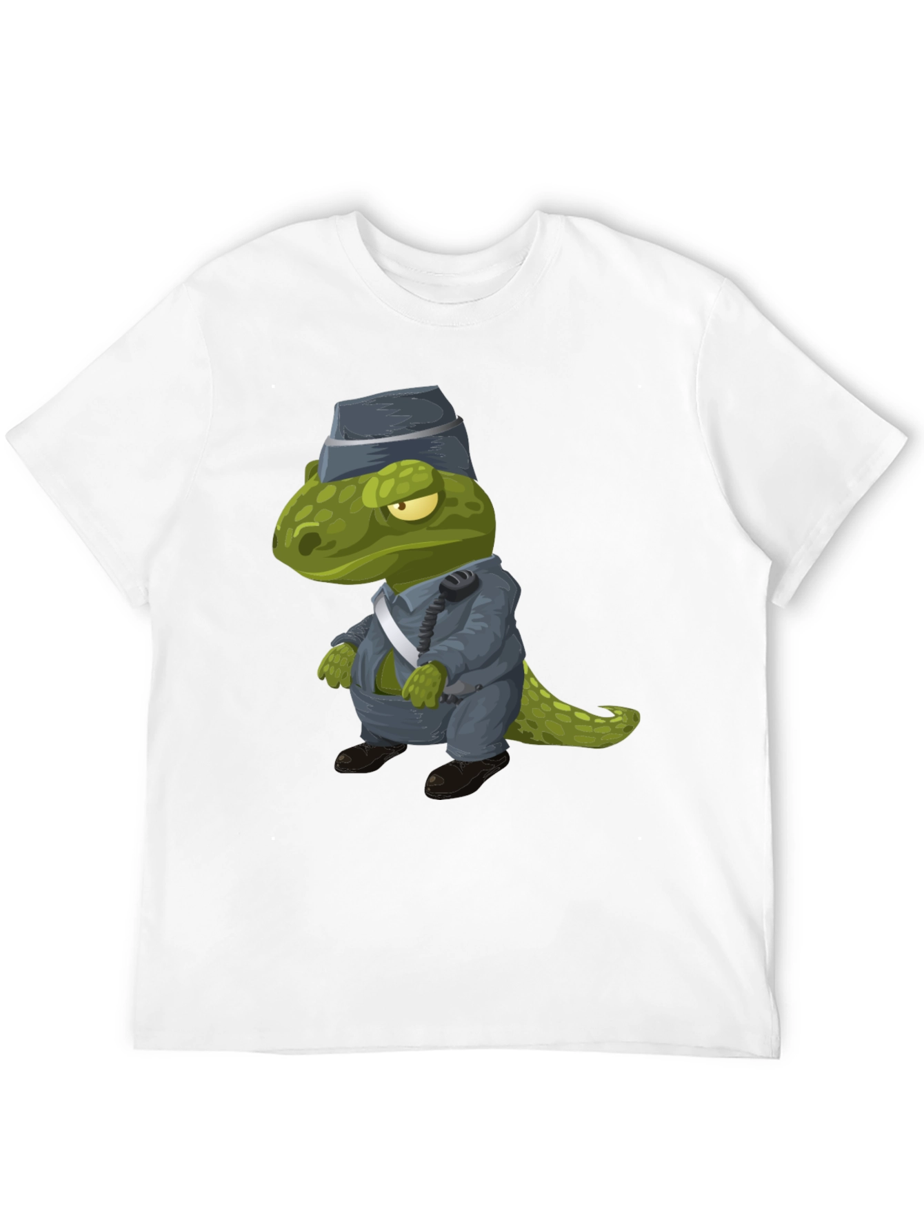 Dino Cop T-Shirt - Cartoon Dinosaur Police Officer Tee