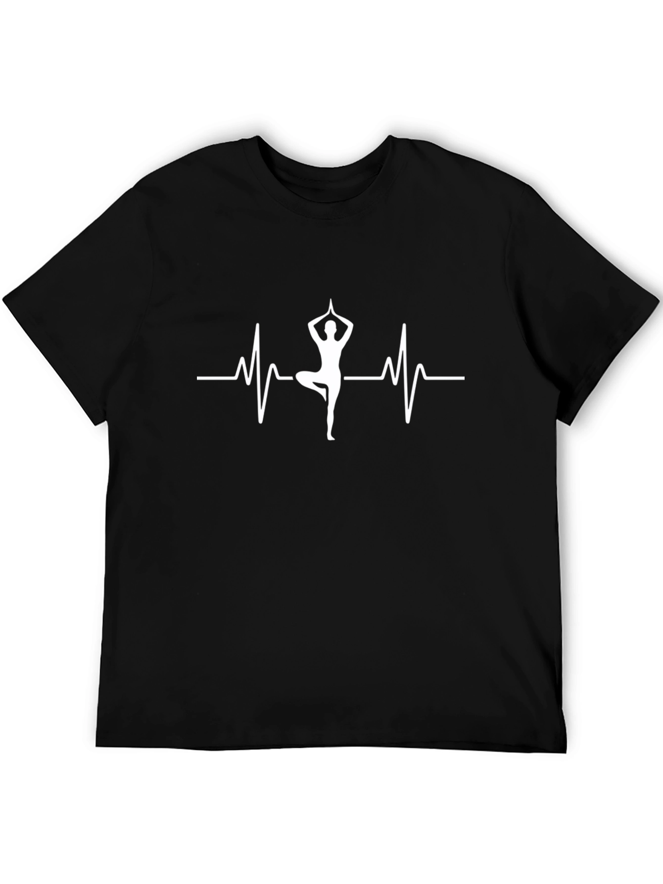 Yoga Heartbeat Graphic Black T-Shirt