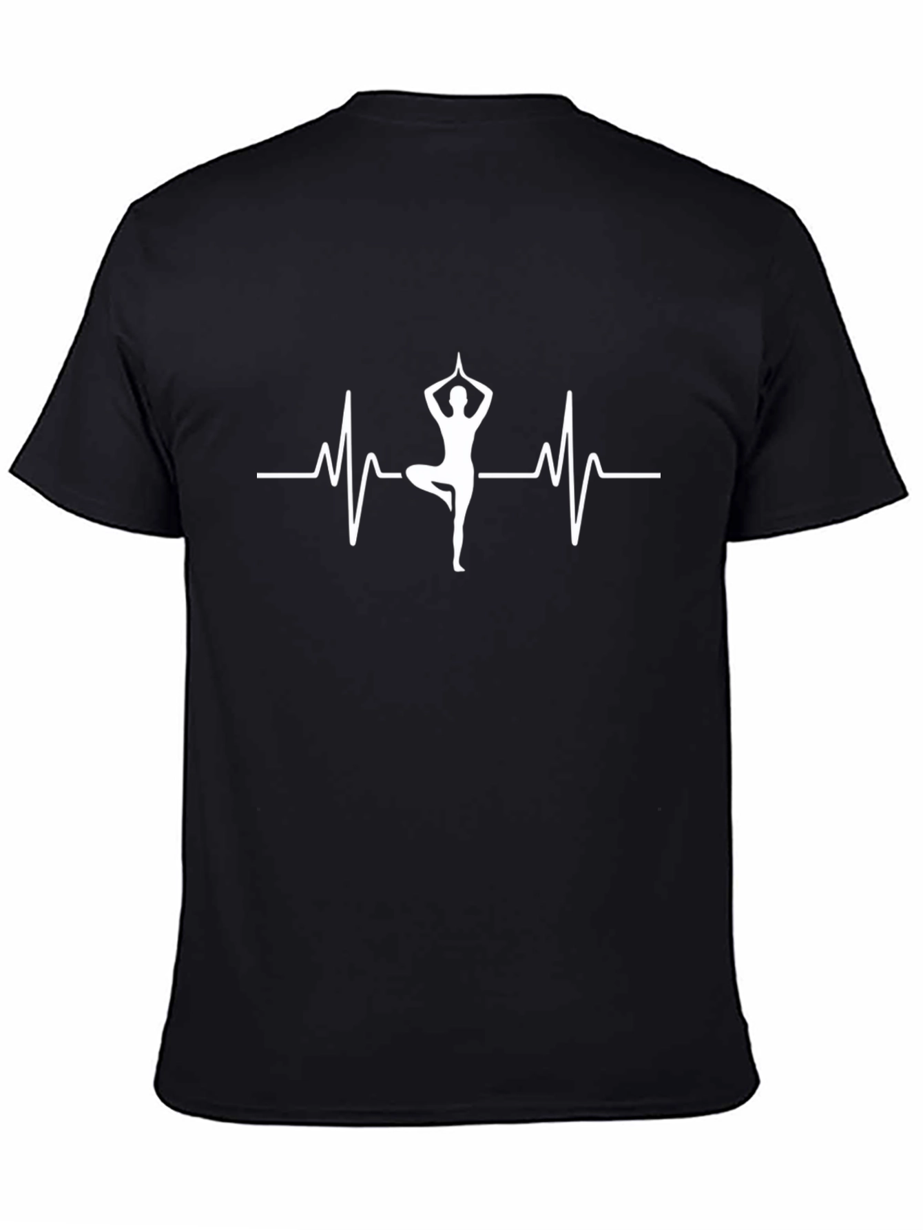 Yoga Heartbeat Graphic Black T-Shirt