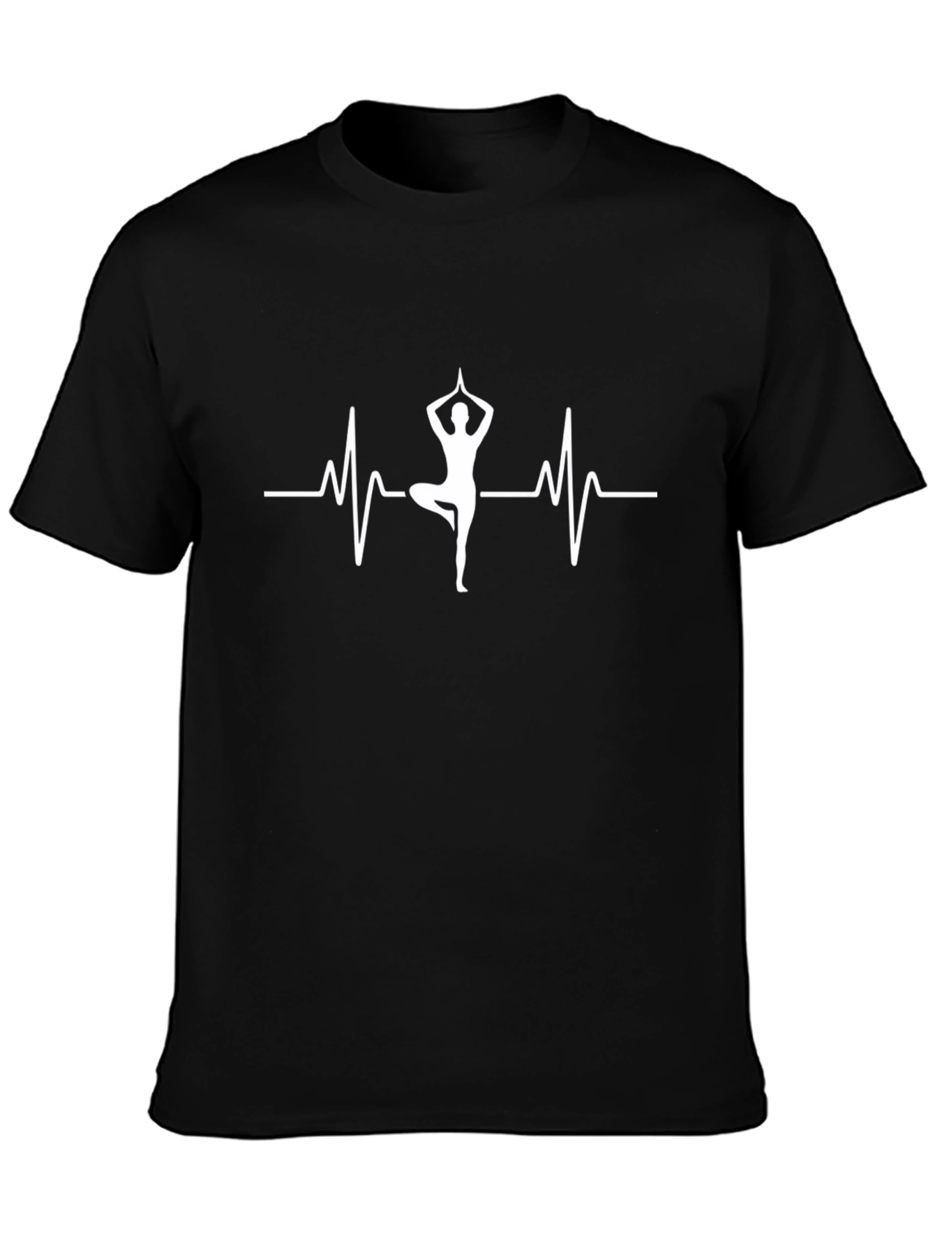 Yoga Heartbeat Graphic Black T-Shirt