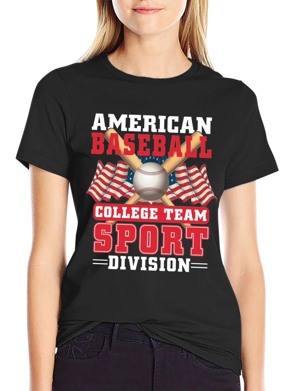 American Baseball College Team Sport Graphic T-Shirt