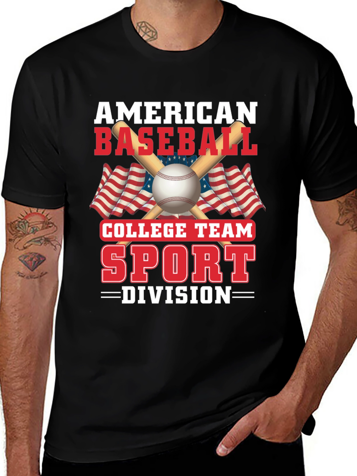 American Baseball College Team Sport Graphic T-Shirt