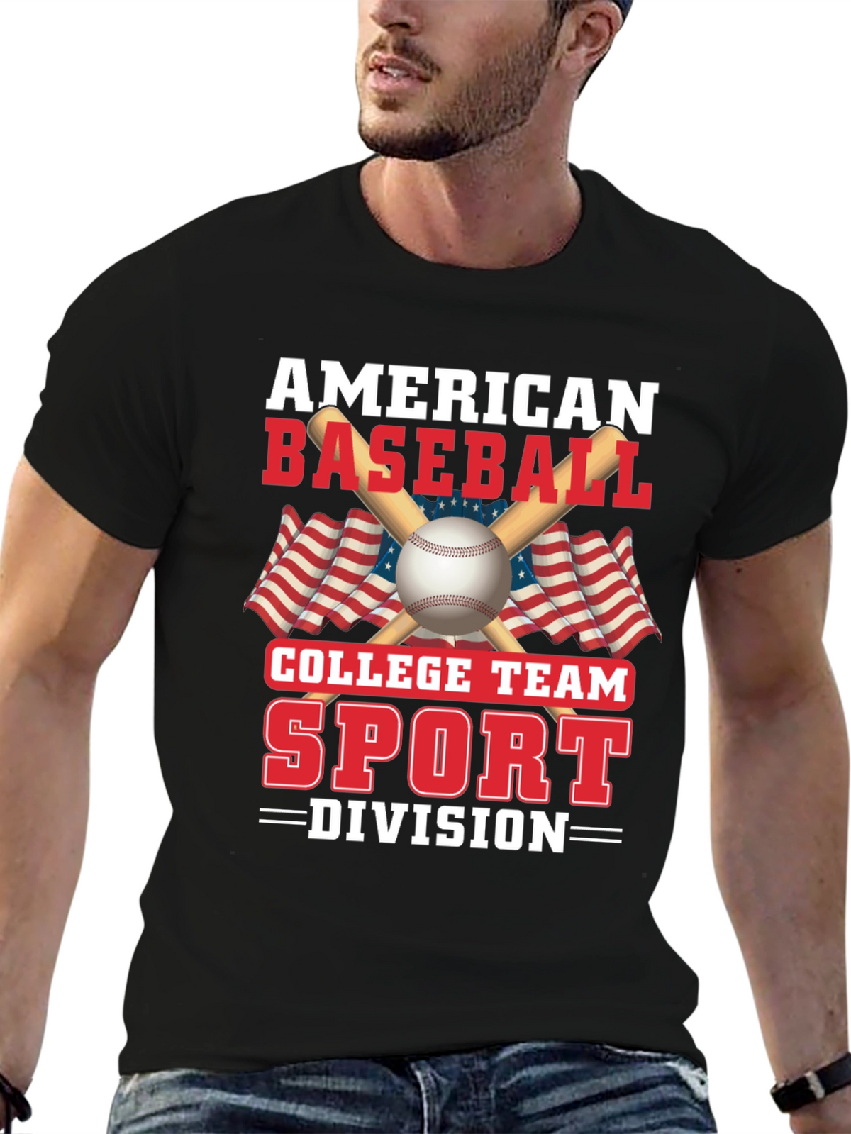 American Baseball College Team Sport Graphic T-Shirt