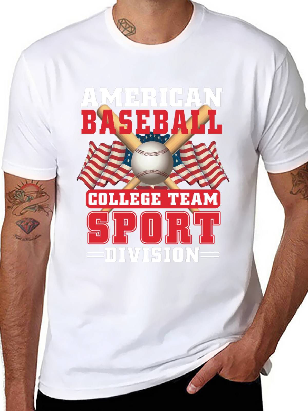 American Baseball College Team Sport Graphic T-Shirt