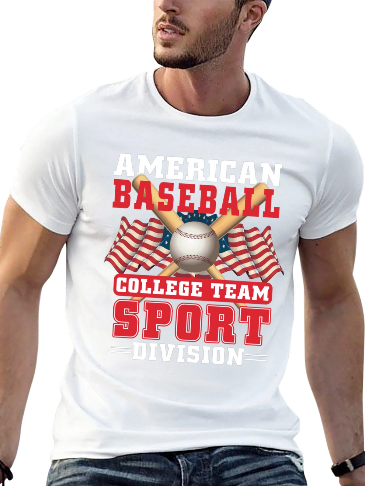 American Baseball College Team Sport Graphic T-Shirt