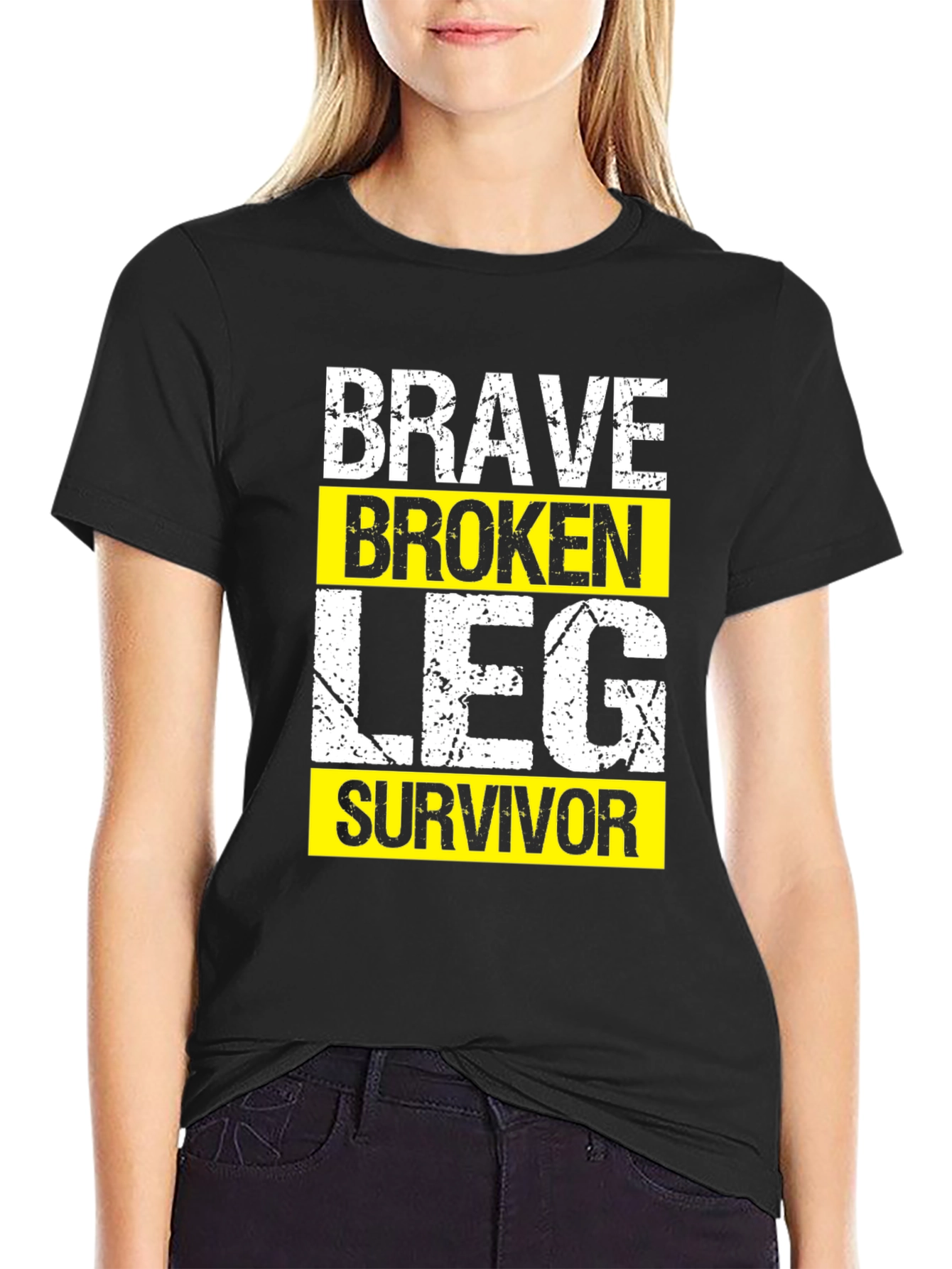 Brave Broken Leg Survivor Graphic T-Shirt