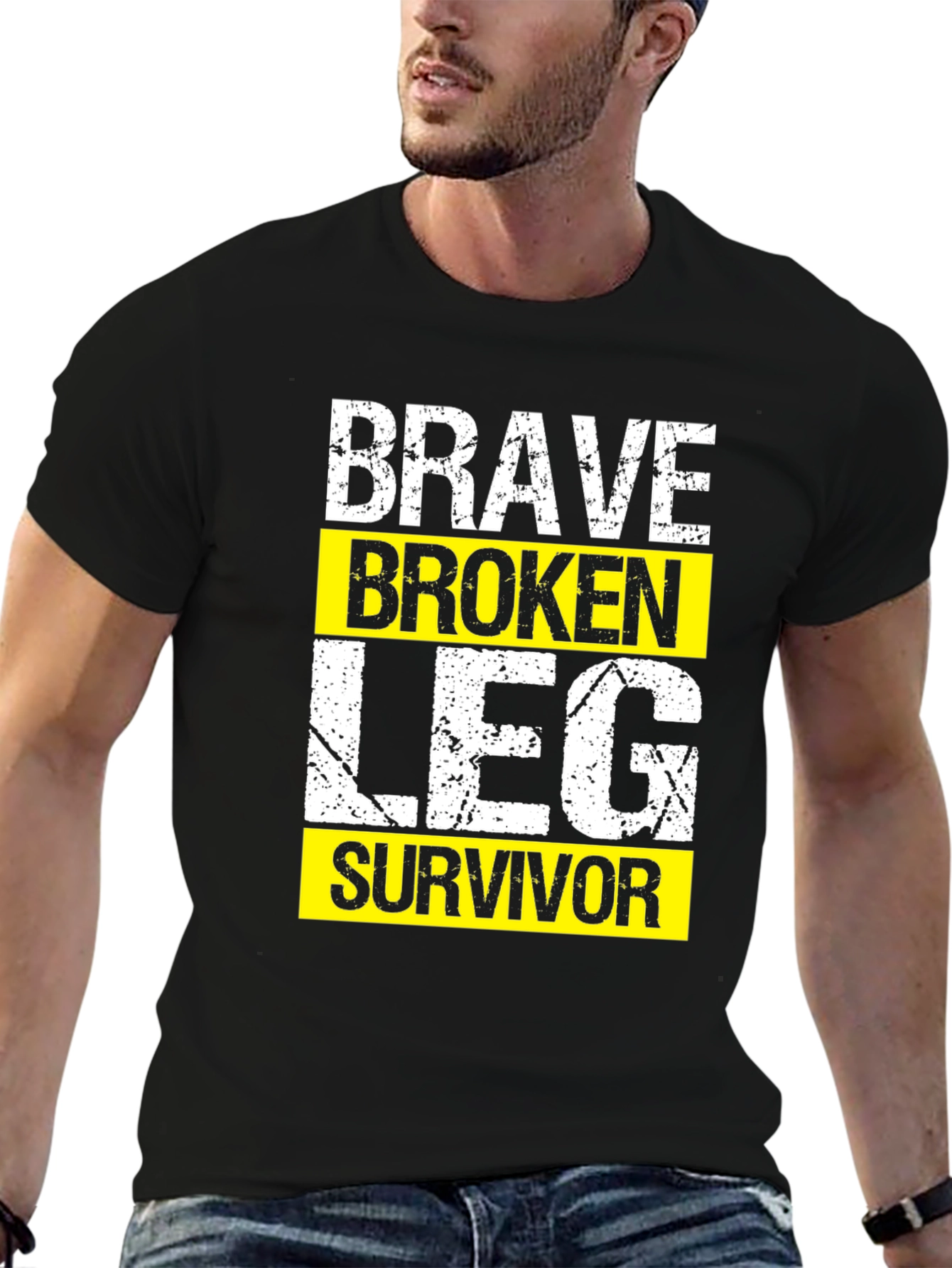Brave Broken Leg Survivor Graphic T-Shirt